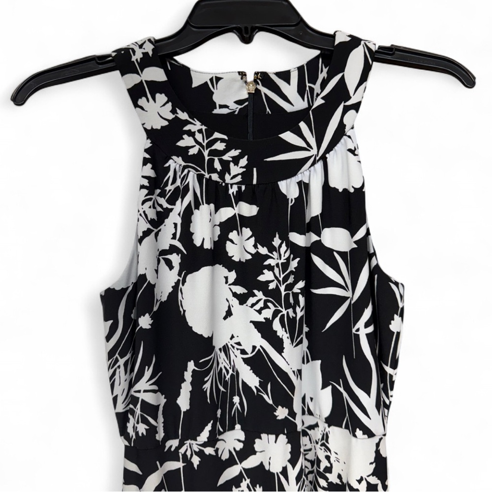 **SOLD**Tommy Hilfiger Black White Floral Halter Fit & Flare Dress - Picture 3 of 8